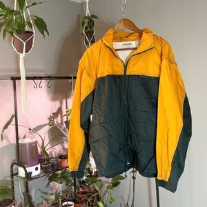Usa Olympics Mens Vintage Windbreaker Jacket Lightweight Yellow and Green Coat‎